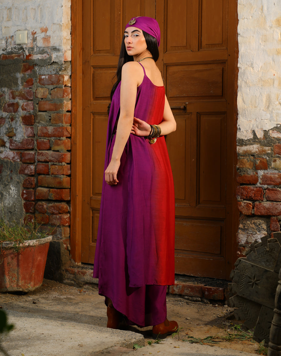 Long slit tunic set