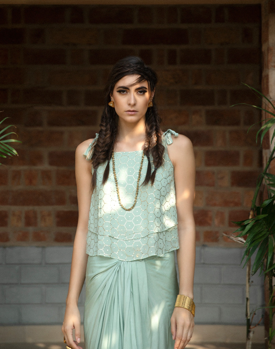 Drape Skirt Set