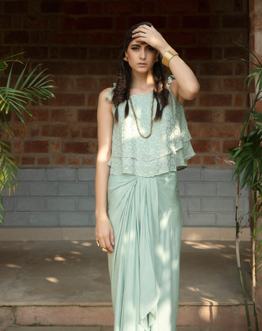 Drape Skirt Set