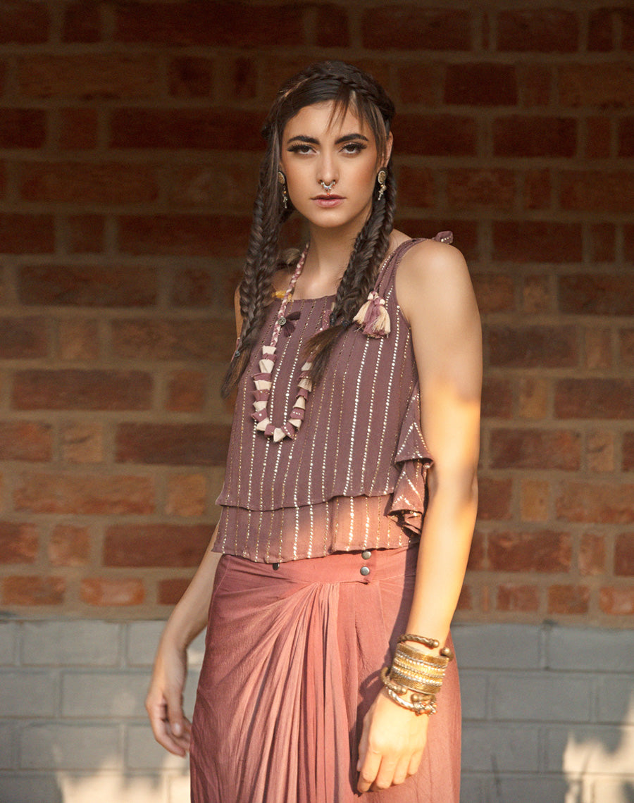 Drape Skirt Set