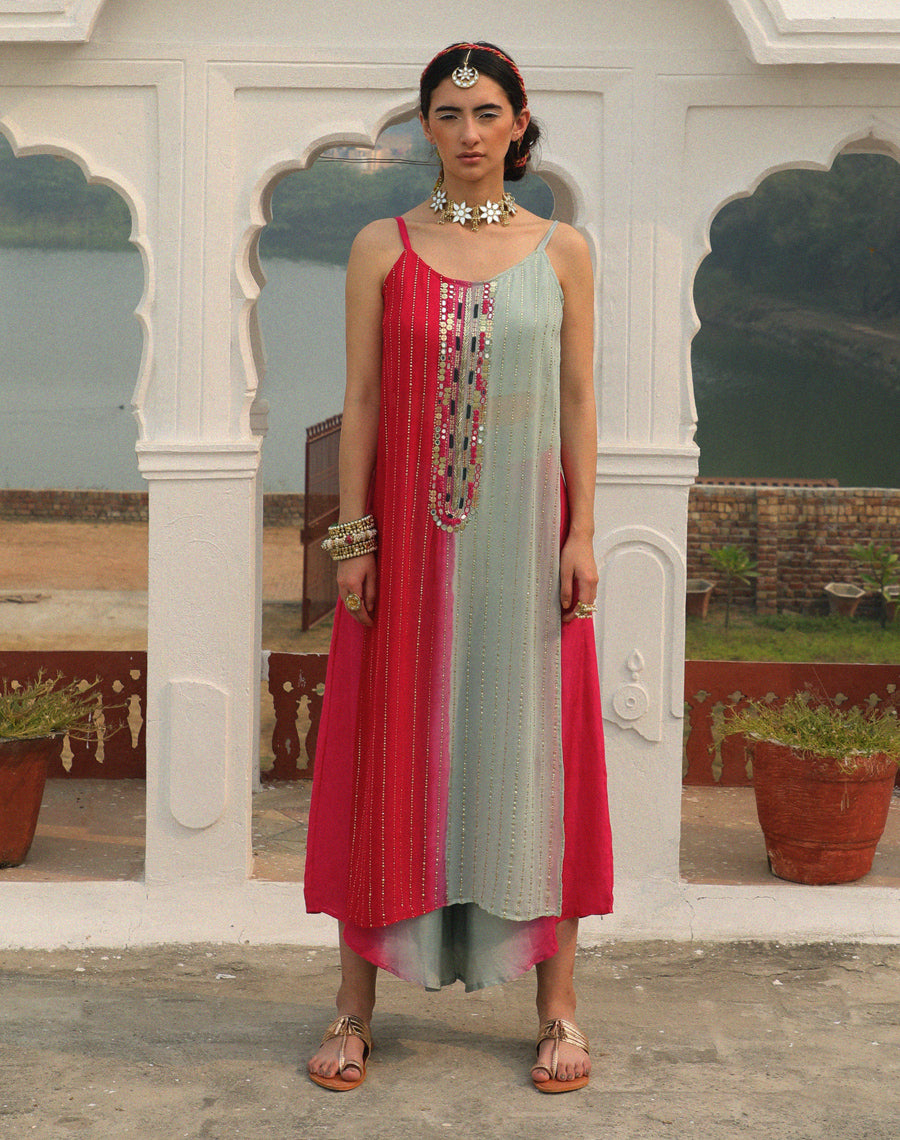 Long slit tunic set