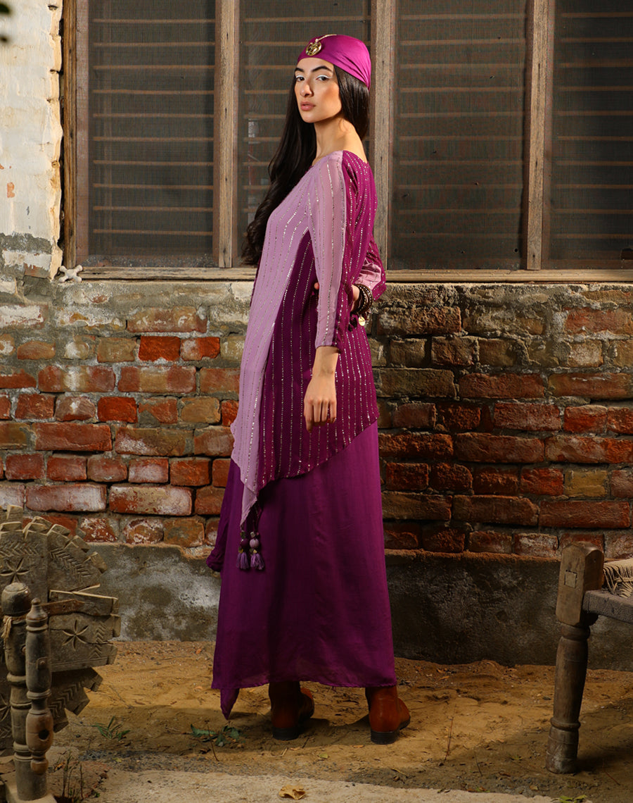 Aymmetric tunic set