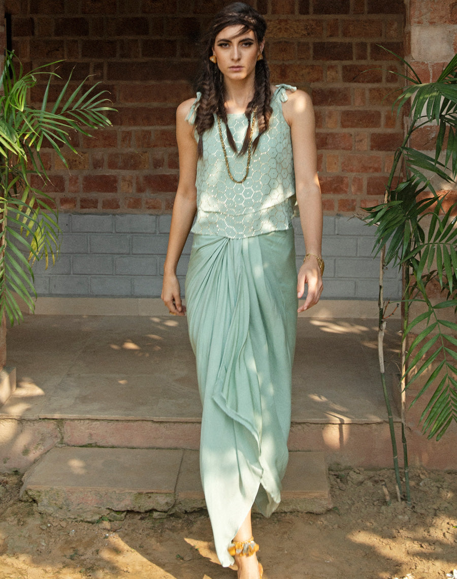 Drape Skirt Set