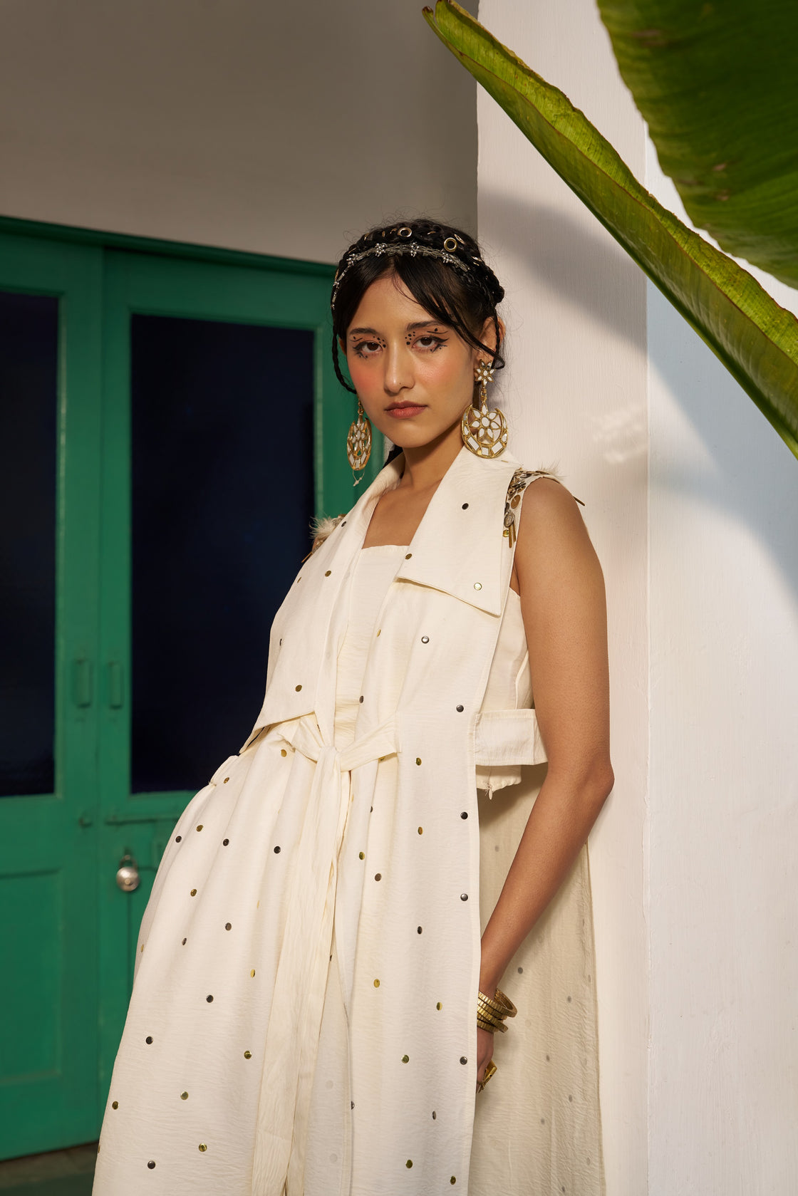 Dramatic Jacket Dotted Set