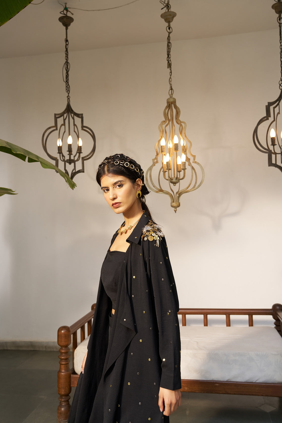 Waterfall Jacket Dotted Set