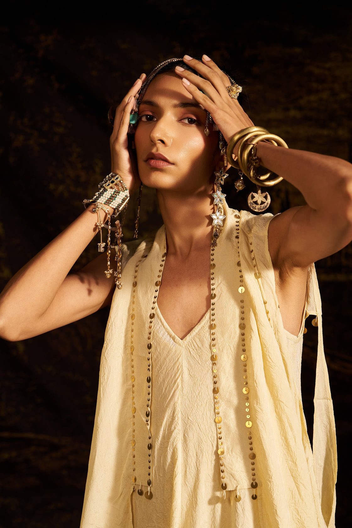 Cowl drape dress