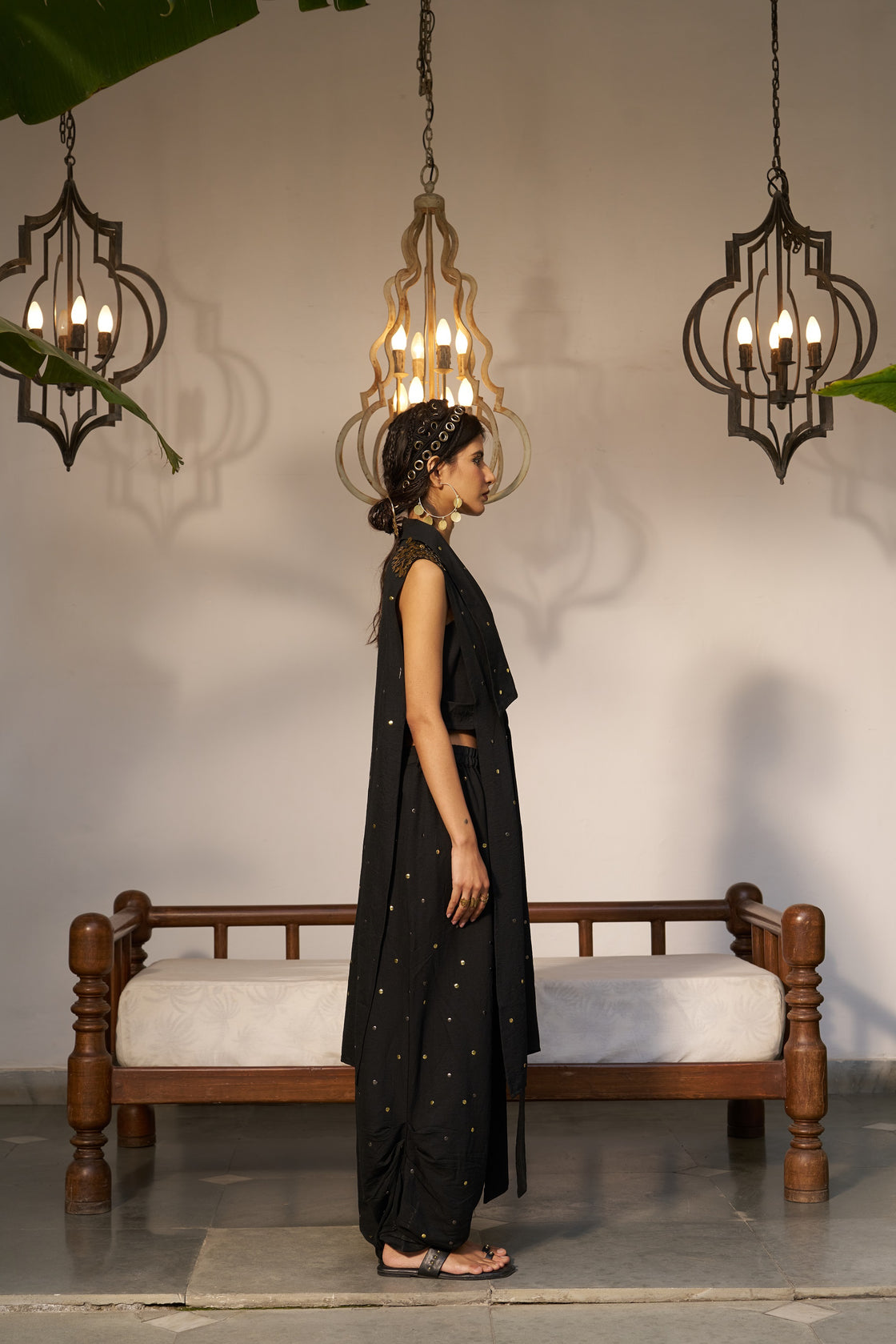 Dramatic Jacket Dotted Set