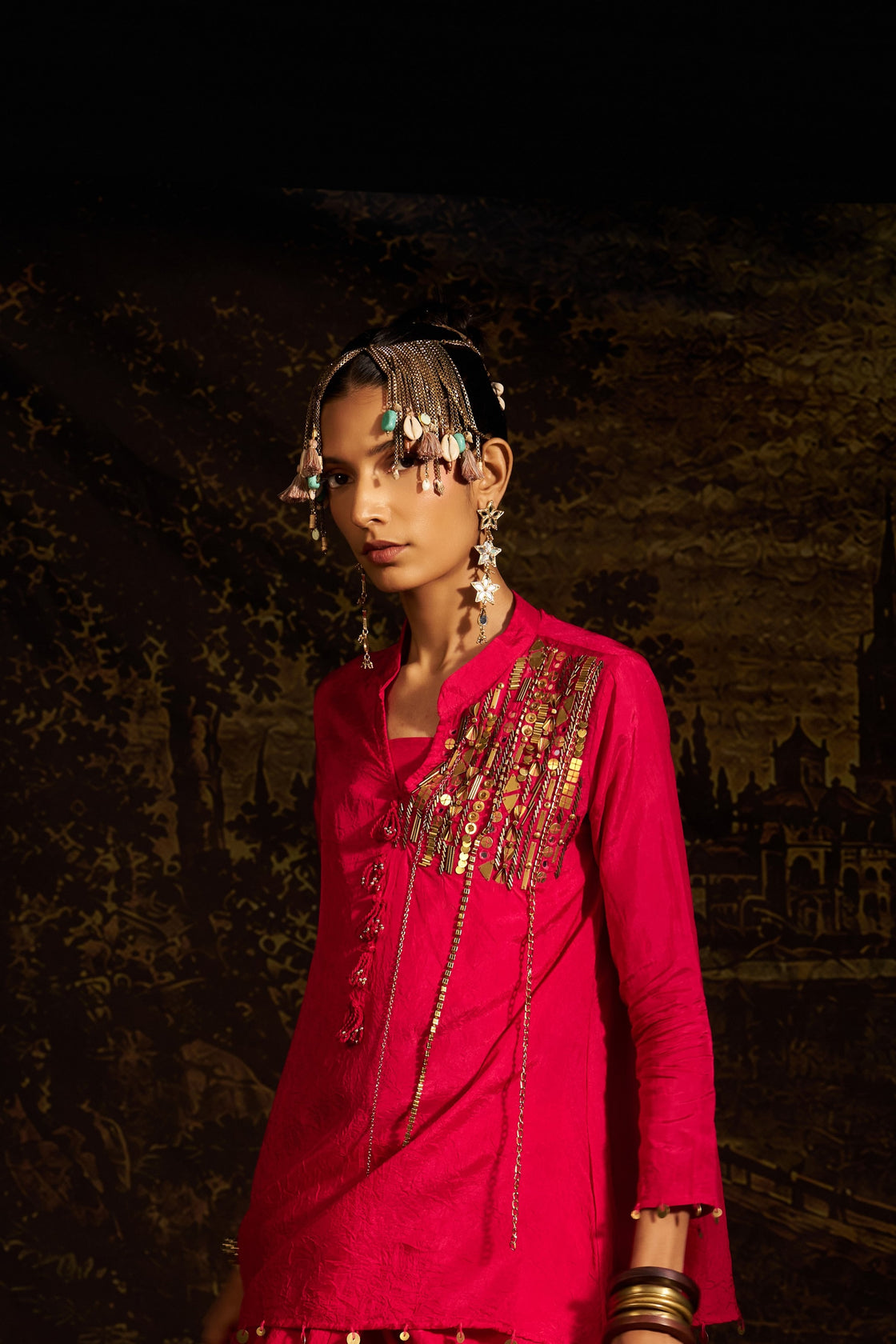 Asymetric kali kurta set