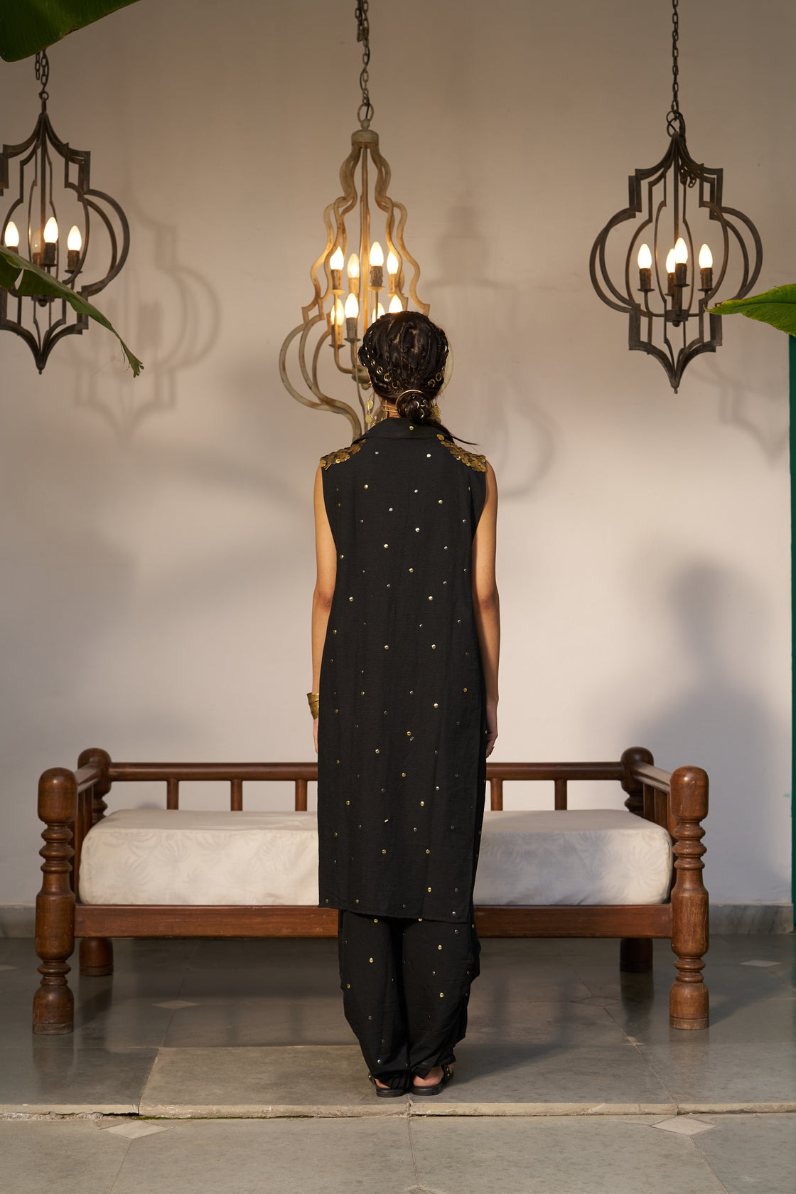 Dramatic Jacket Dotted Set