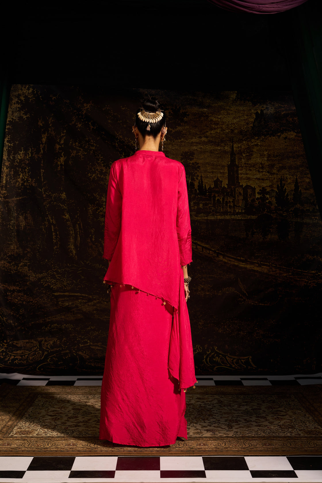 Asymetric kali kurta set