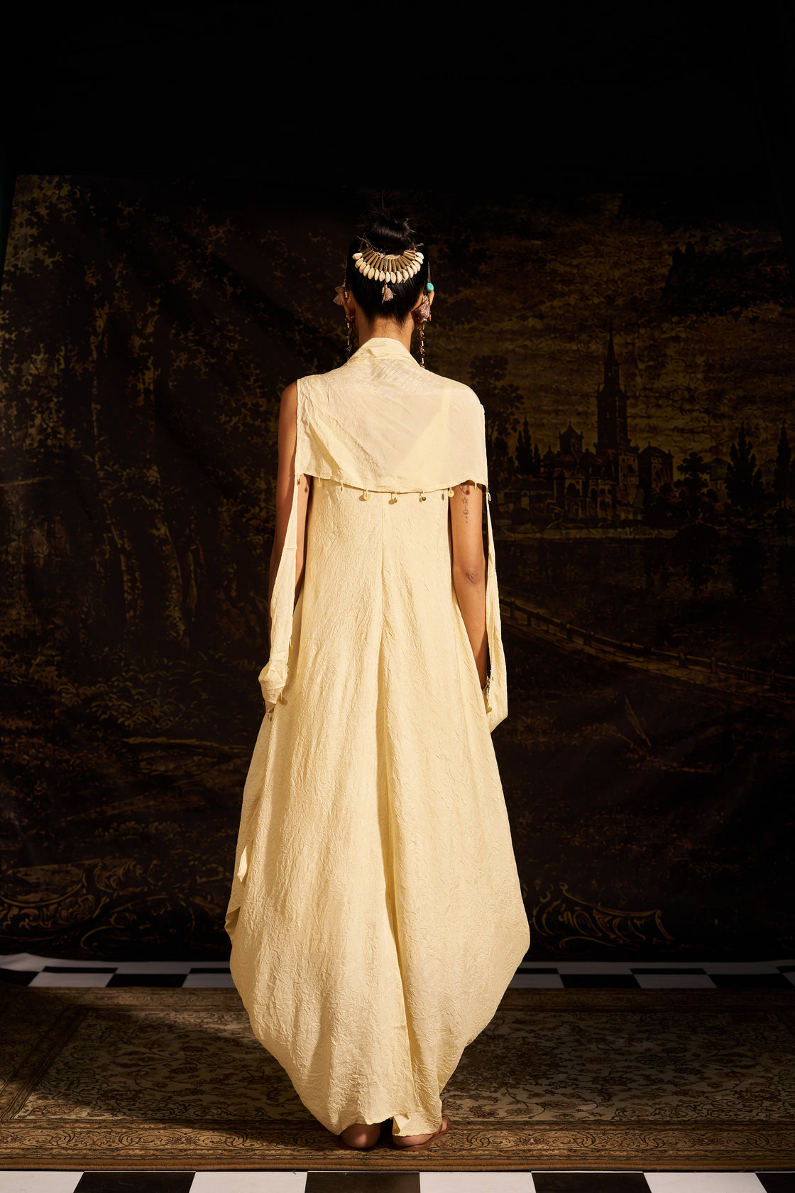 Cowl drape dress